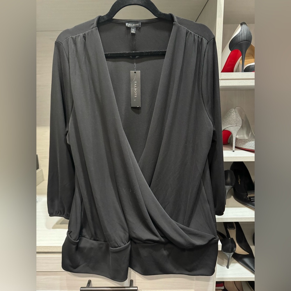 Talbots Black Knit Top